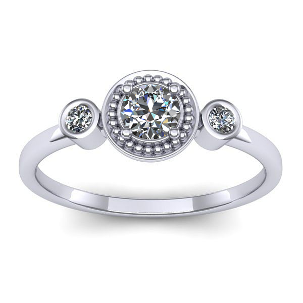 Inel cu diamant rotund