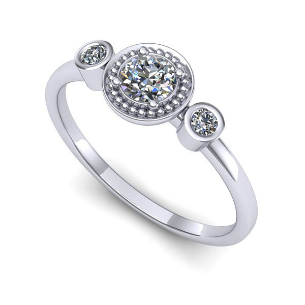 Inel logodna din aur alb cu diamant