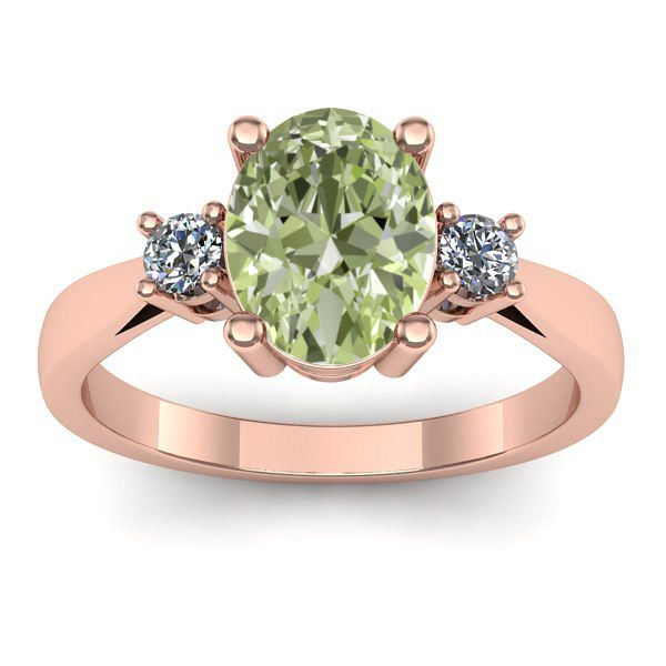 Inel logodna cu diamant de laborator verde oval