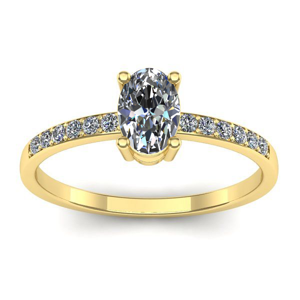Inel de logodna cu diamant natural oval