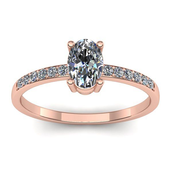Inel de logodna cu diamant natural oval