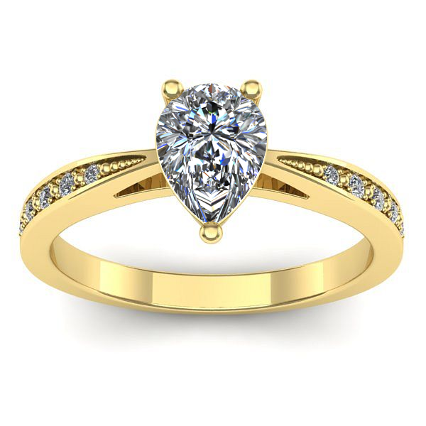 Inel logodna cu diamant pear