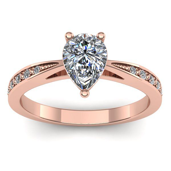Inel logodna cu diamant pear