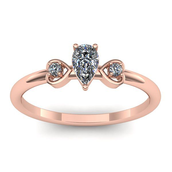 Inel logodna cu diamant pear