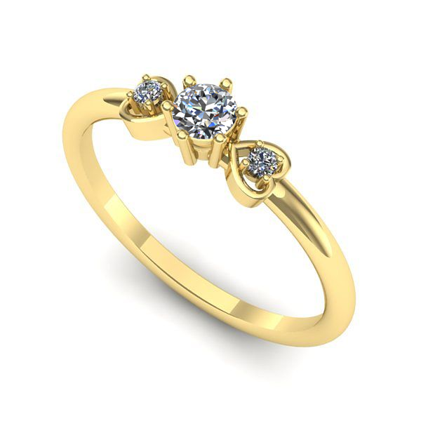 Inel din aur galben cu diamant