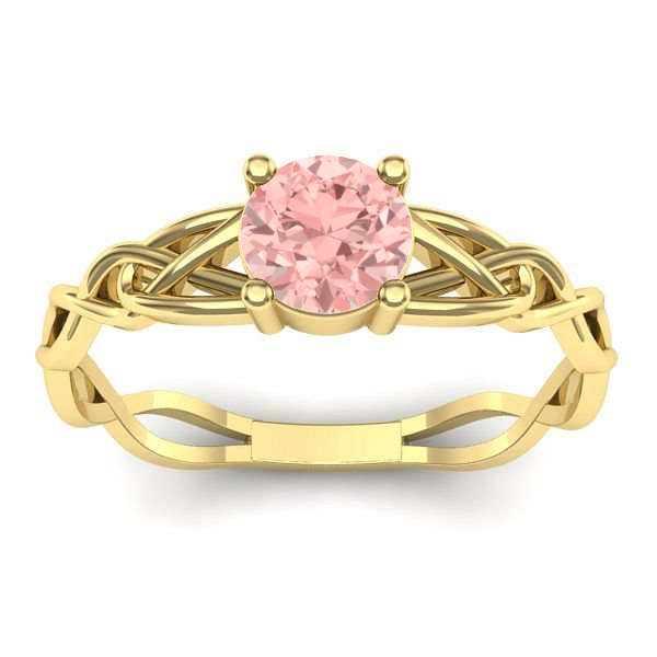 Inel logodna cu diamant de laborator roz rotund