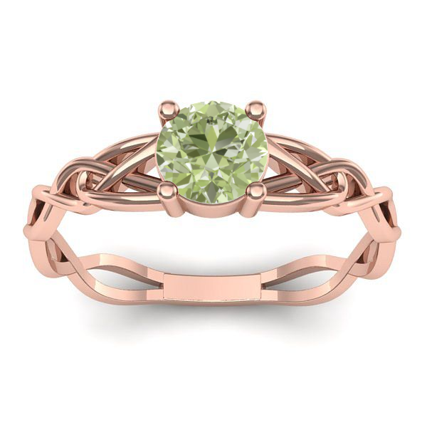 Inel logodna cu diamant de laborator verde rotund