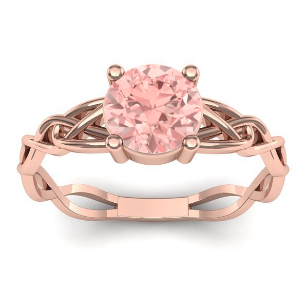 Inel logodna cu diamant de laborator roz rotund