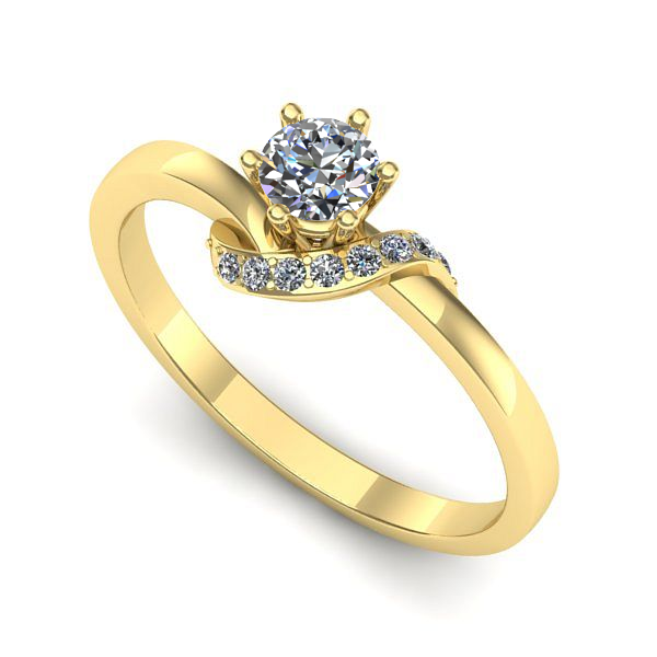 Inel de logodna din aur galben cu diamant