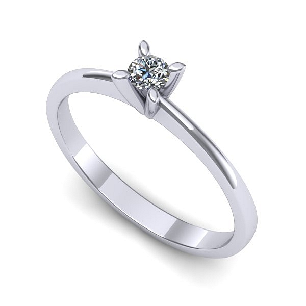 Inel de logodna din aur alb cu diamant