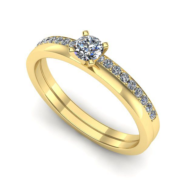 Inel de logodna din aur galben cu diamant