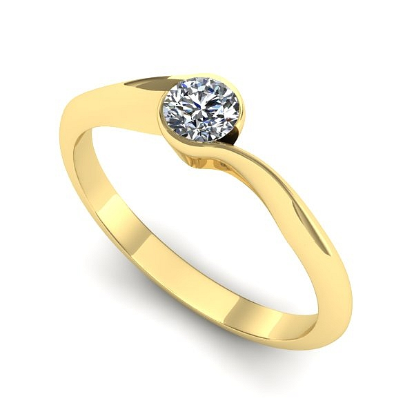 Inel de logodna din aur galben cu diamant