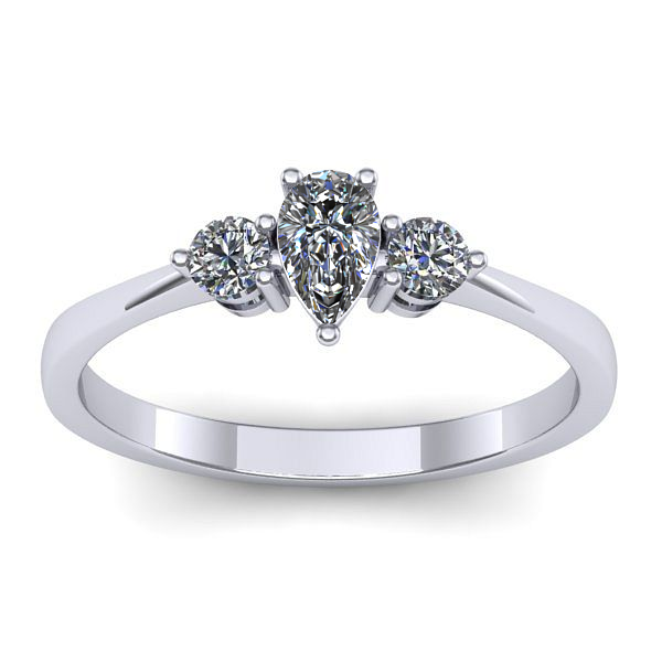 Inel logodna cu diamant pear