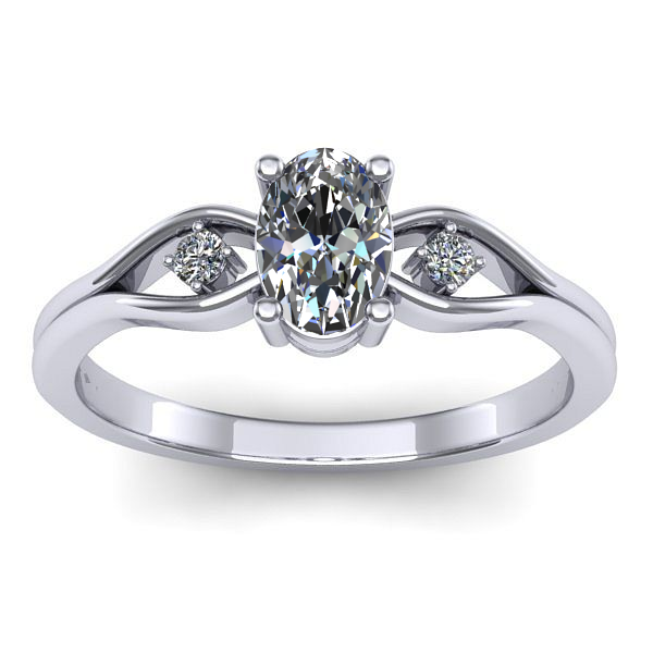 Inel de logodna cu diamant natural oval