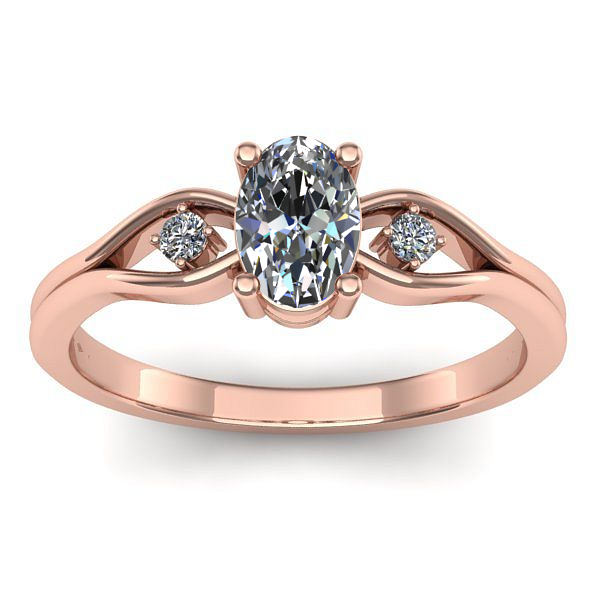 Inel de logodna cu diamant natural oval