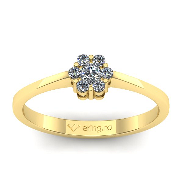 Inel cu diamant rotund