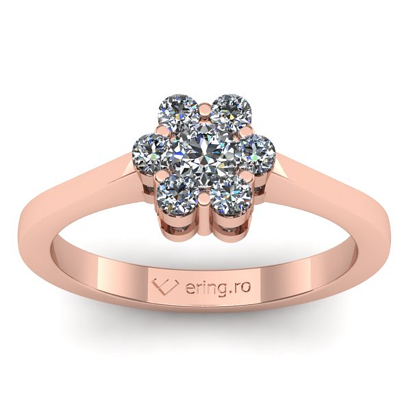 Inel logodna cu diamant rotund