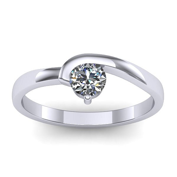 Inel cu diamant rotund