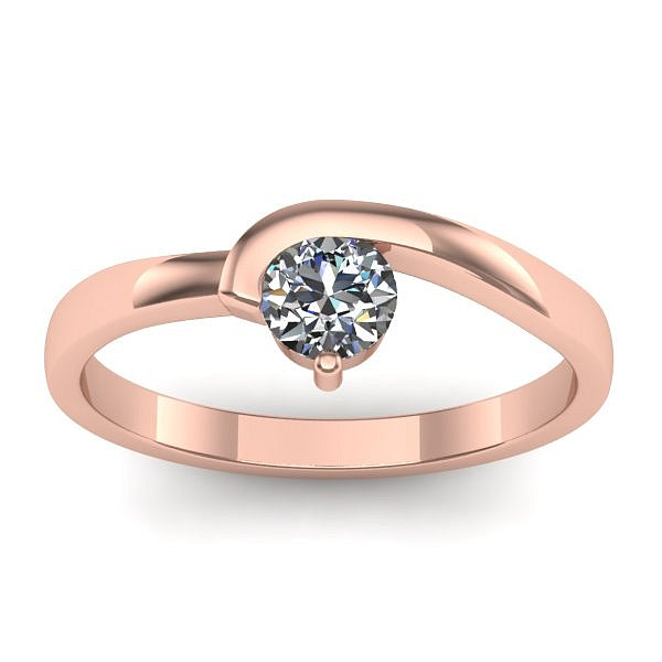 Inel cu diamant rotund