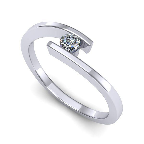 Inel de logodna din aur alb cu diamant