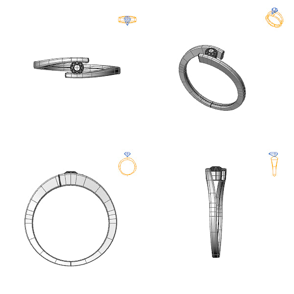 Inel de logodna solitaire cu diamant