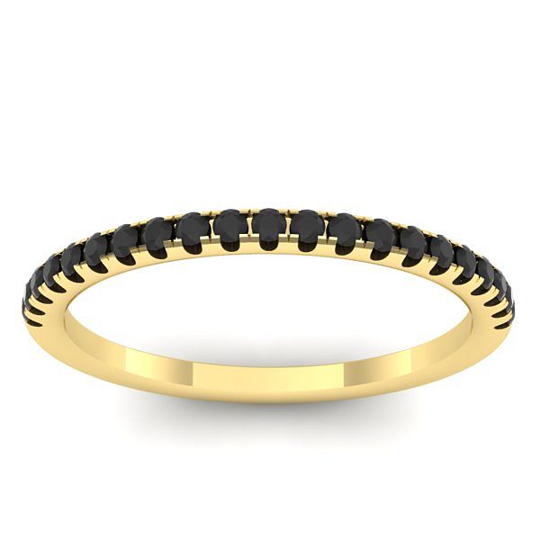Inel cu diamante negre rotund