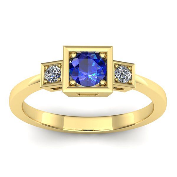 Inel cu safir rotund