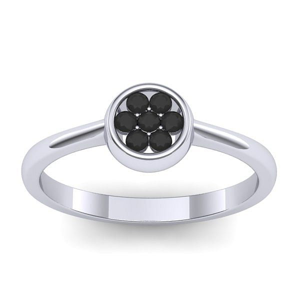 Inel cu diamant negru rotund