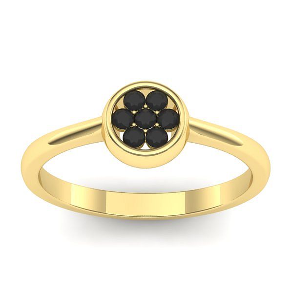 Inel de logodna cu diamant negru rotund