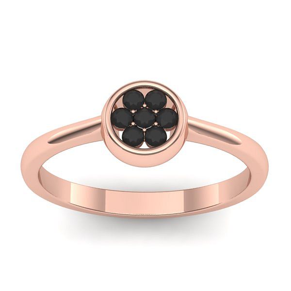 Inel de logodna cu diamant negru rotund