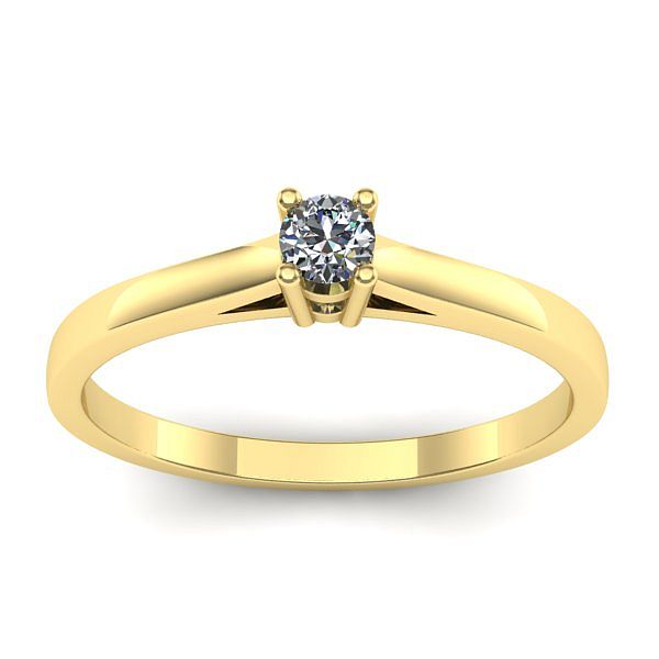 Inel cu diamant rotund