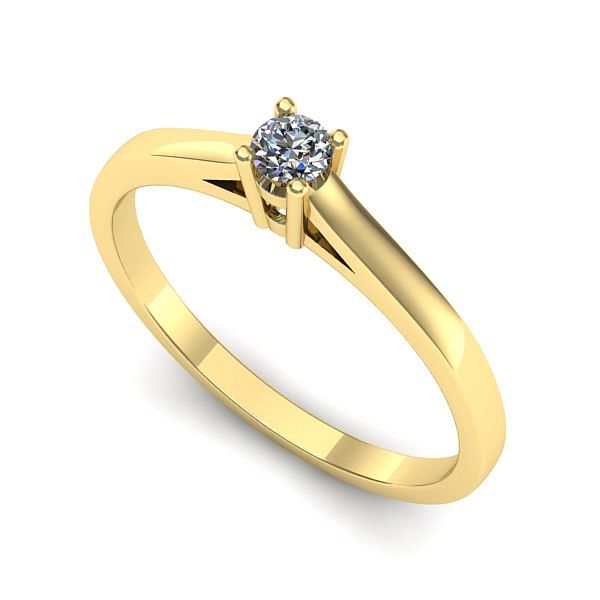 Inel logodna din aur galben cu diamant
