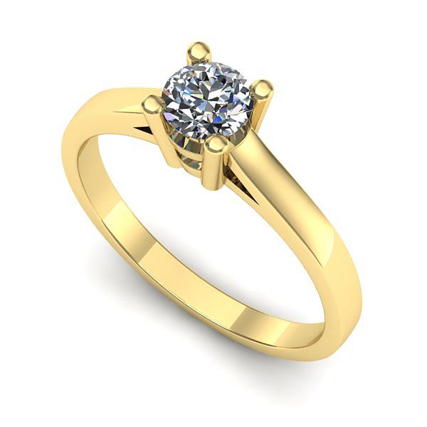 Inel logodna din aur galben cu diamant