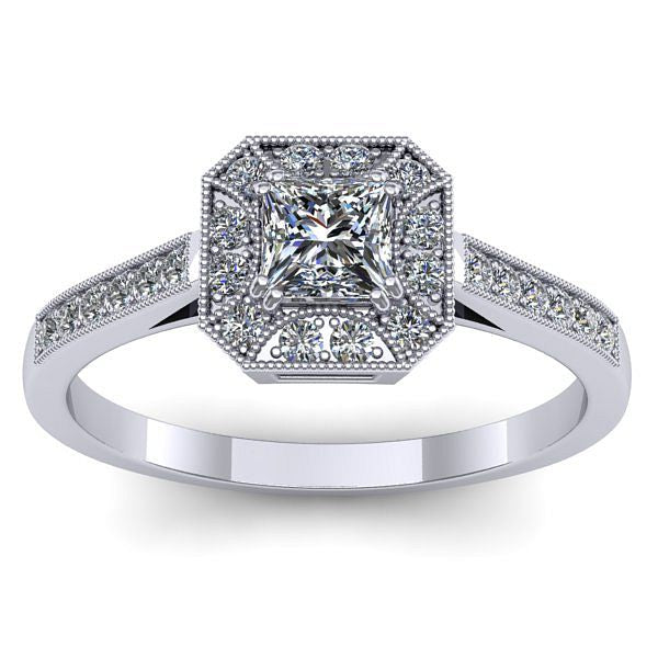 Inel cu diamant patrat