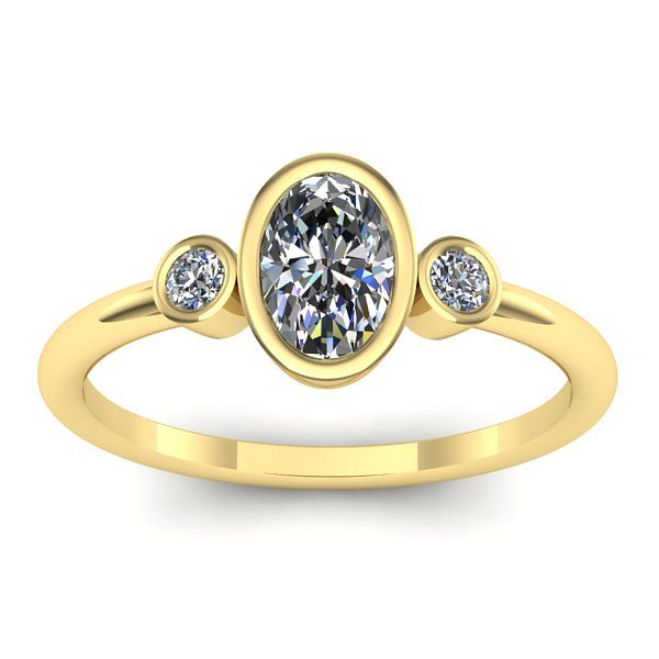 Inel cu safir alb oval