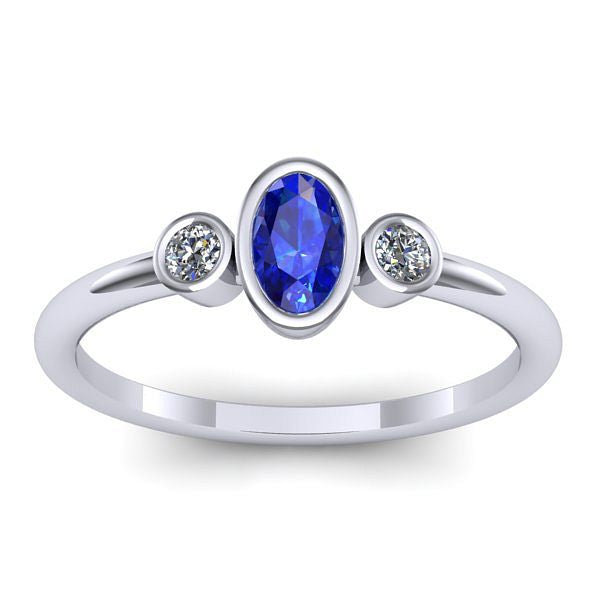 Inel cu safir oval