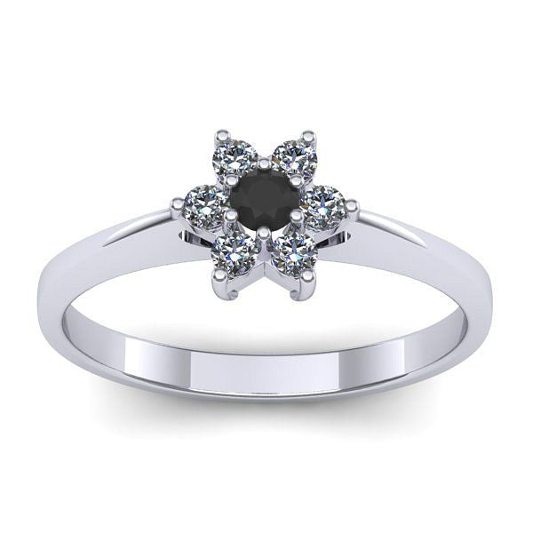Inel cu diamant negru rotund