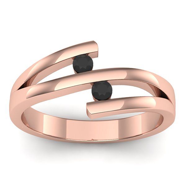 Inel de logodna cu diamant negru rotund