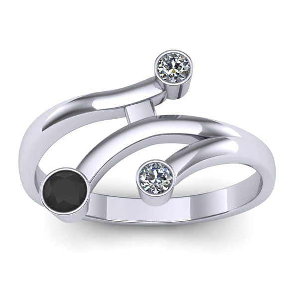 Inel cu diamant negru rotund