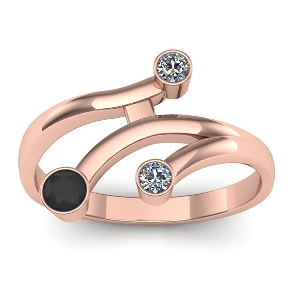 Inel logodna cu diamant negru rotund