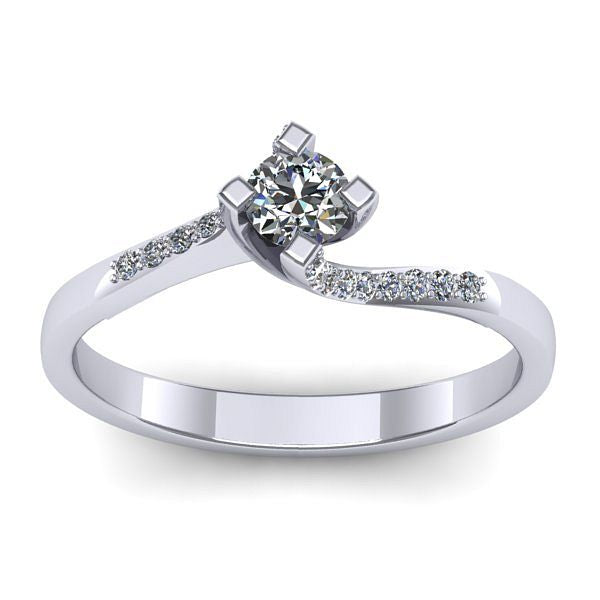 Inel de logodna cu diamant rotund