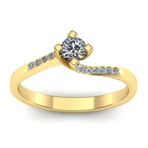 Inel logodna cu diamant rotund