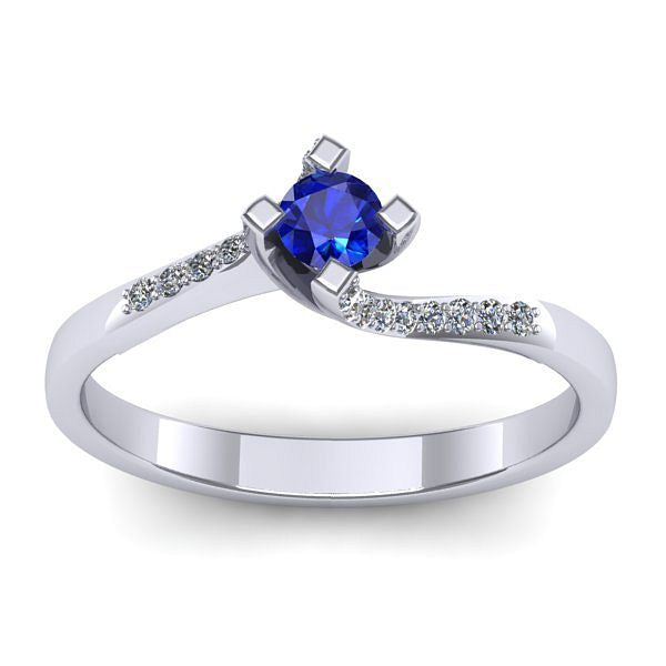 Inel cu safir rotund