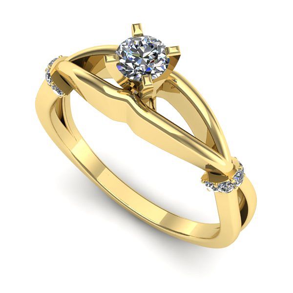 Inel de logodna din aur galben cu diamant