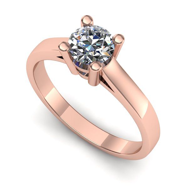 Inel din aur roz cu diamant