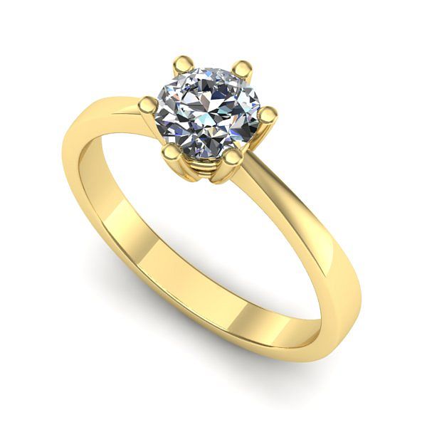 Inel logodna din aur galben cu diamant