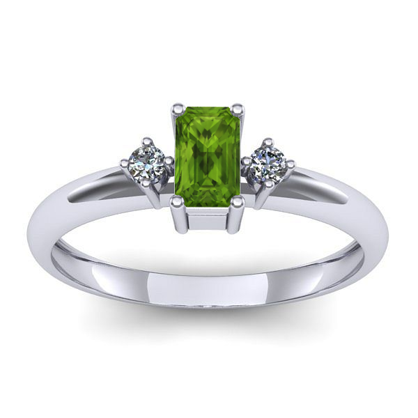 Inel cu peridot dreptunghiular