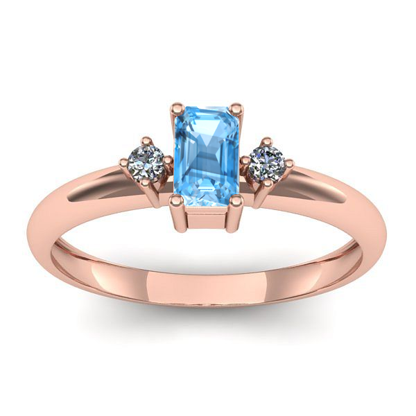 Inel cu topaz blue dreptunghiular