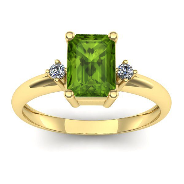 Inel logodna cu peridot dreptunghiular