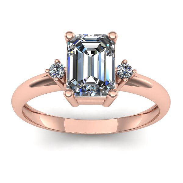 Inel logodna cu diamant de laborator dreptunghiular